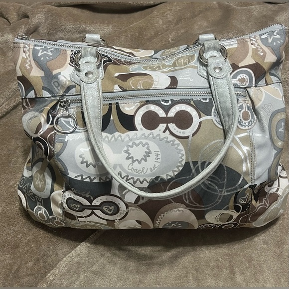 EUC Coach Signature Poppy Pop C Glam Tote Khaki Multi - END OF SUMMER SALE!! - Picture 4 of 15